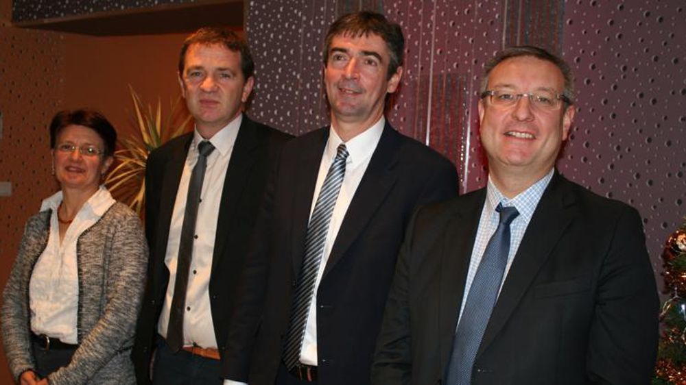 De gauche à droite, Anne Vandenbossche, vice-présidente, Laurent Bué, vice-président, Bertrand Hernu, président, et Cédric Cogniez, directeur général. © Blandine Cailliez